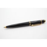 CARTIER Black Lacquer Ballpoint Pen / Biro w/ Gold Plate Banding WRITING w/ Personal Engraving To