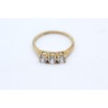 9ct gold and zirconia ring 2g Size Q