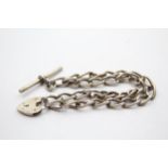 .925 Watch Chain Bracelet Conversion With Padlock Clasp (38g)
