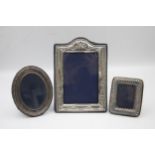 3 x Assorted Vintgae Hallmarked .925 STERLING SILVER Photograph Frames (328g) In vintage condition