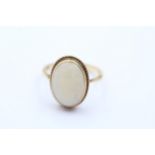 9ct Gold Opal Solitaire Ring With Twisted Rope Frame (2.4g) Size M