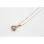 9ct Gold Diamond & Tanzanite Heart Pendant Necklace (1.9g)