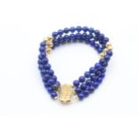 14ct Gold Lapis Lazuli Multi-Strap Bracelet (31.8g)