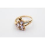 9ct Gold Diamond & Tanzanite Dress Ring (2.7g) Size L