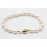 9ct Gold Clasp Freshwater Pearl Bracelet (12.6g)
