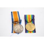 WW1 Medal Pair & Original Long Ribbons to 61572 Pte J.W.S White DLI