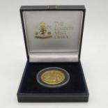 London Mint boxed with paperwork 2008 25th Anniversary gold angel coin in airtight capsule 9999