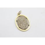 18ct gold rose cut diamond cluster pendant (3.8g)