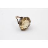 9ct gold antique citrine single stone ring (6.3g) size K