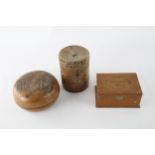 3 x Antique / Vintage WOODEN BOXES Inc Shinto Shrine, Bone Inlay, Bamboo Etc // Bamboo Box Approx