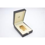 DUNHILL Unique Gold Plated Lift Arm Cigarette Lighter In Original Box (56g) // UNTESTED In