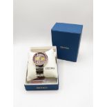Boxed Seiko Bull Head watch polished case with replacement bezel and hands - comes with original