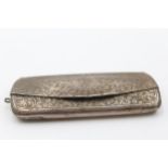 Antique Hallmarked 1919 Birmingham STERLING SILVER Spectacles Case (50g) // w/ Engraved Cartouche