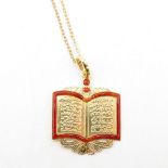 14ct gold Islamic Scripture pendant with 14ct gold chain Chain 40cm long - pendant 35mm long - total