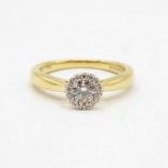 18ct gold Kissing Diamonds ring .25ct top diamond with inverted diamond pointing upwards in