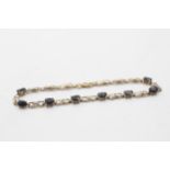 9ct gold sapphire and diamond tennis bracelet (4.1g)