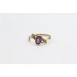 9ct gold amethyst single stone ring (1.3g) Size L