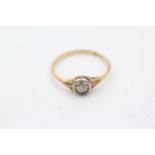 9ct gold old cut diamond single stone ring (1.4g) Size M