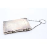 Antique Edwardian 1910 Birmingham STERLING SILVER Calling Card Case (70g) // w/ Later Personal