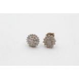 9ct gold diamond halo stud earrings (1.4g)