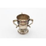 Antique Edwardian 1905 Birmingham STERLING SILVER Miniature 3 Handle Trophy (8g) // Maker -Levi &