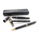 MONTBLANC Meisterstuck No.145 Black FOUNTAIN PEN w/ 14ct White Gold Nib WRITING // MONTBLANC