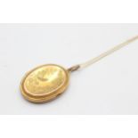 9ct gold back and front aesthetic locket necklace (4.6g)