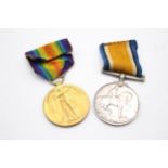 WW1 Medal Pair w/ Ribbons To 31692 PTE F.J Rossiter - South Lancs RegtIn antique condition Signs