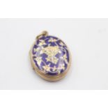 9ct Gold Back And Front Antique Enamel Pendant (9.2g)