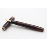 Vintage PARKER Vaccumatic Burgundy FOUNTAIN PEN w/ 14ct Gold Nib WRITING Vintage PARKER Vaccumatic