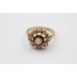 9ct Gold Opal And Garnet Halo Ring (3.1g)Size N 1/2