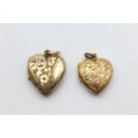 2 X 9ct Gold Back And Front Engraved Lockets (7.7g)