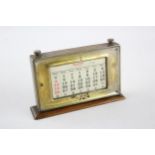 Vintage MANCO Oak & Silver Plated Brass Desk CalendarApproximate Dimensions: 14cm(h) x 21cm(w) x