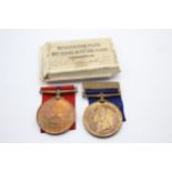 2 x Antique 1887 - 1902 POLICE Medals Inc 1902 Edward VII Coronation, Named EtcInc 1902 Edward VII