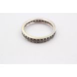 9ct White Gold Black Gemstone Eternity Band Ring (2.5g)Size Q