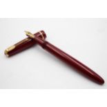 Vintage PARKER Duofold Burgundy FOUNTAIN PEN w/ 14ct Gold Nib WRITING // Vintage PARKER Duofold