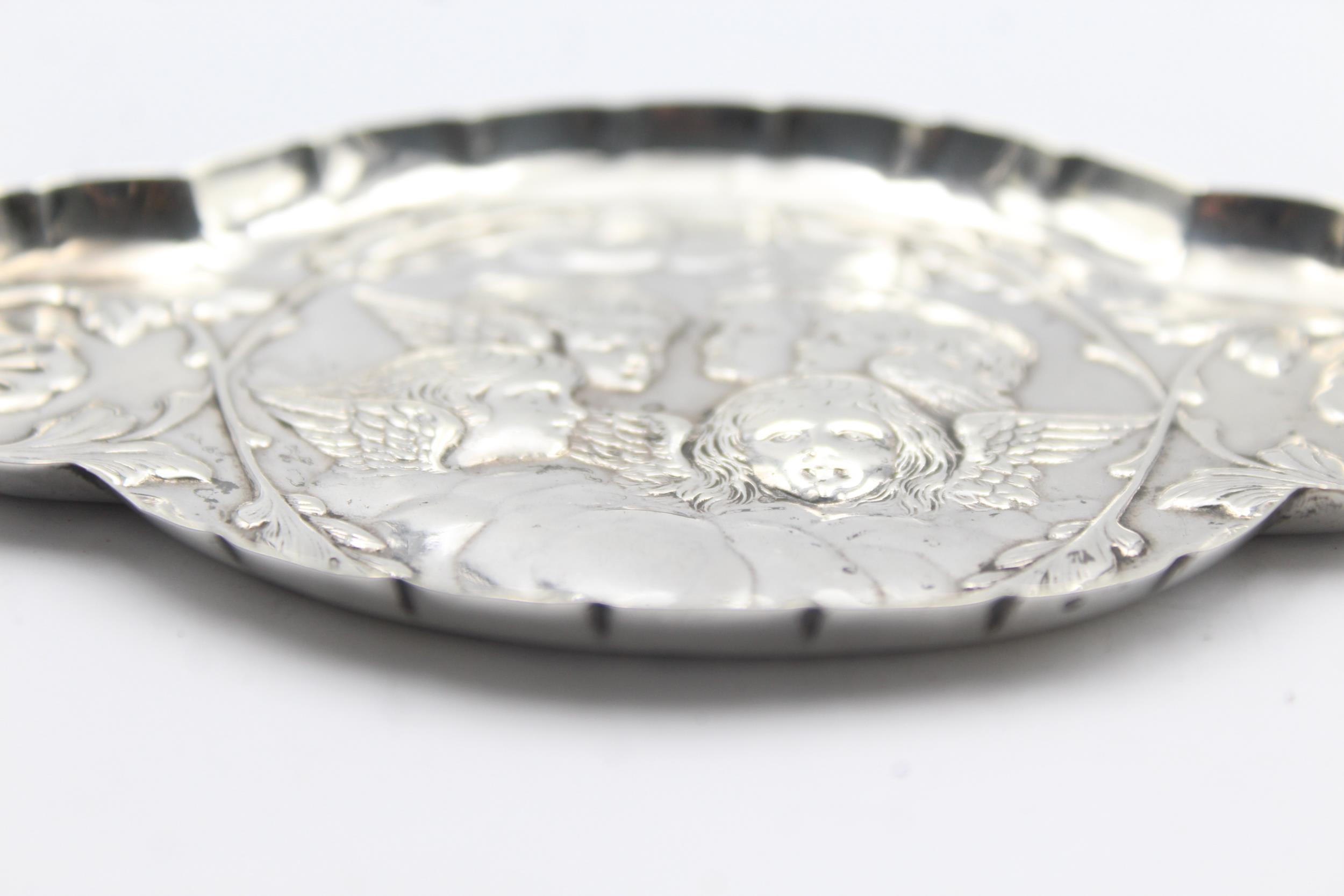 Antique Victorian 1897 London STERLING SILVER Cherub Pin / Trinket Dish (40g) // Maker - William - Image 4 of 5