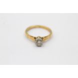 18ct White And Yellow Gold Diamond Solitaire Ring (2.1g) Size I 1/2