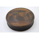 Antique French Papier Mache SNUFF BOX // Diameter: 9cm Items are in antique condition Signs of age &