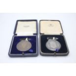 2 x Vintage .925 STERLING SILVER National Pig Breeders Asspociation Medals (78g) // w/ Guilloche