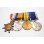 4 x WW1 Mounted Navy Long Service Medal Group Named // Inc M.2186 A.H Dewar, A.E.R.A.H 3R.N, Long