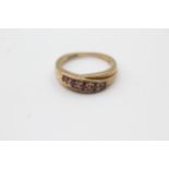 9ct Gold Diamond And Ruby Crossover Five Stone Style Ring (3.2g) Size M