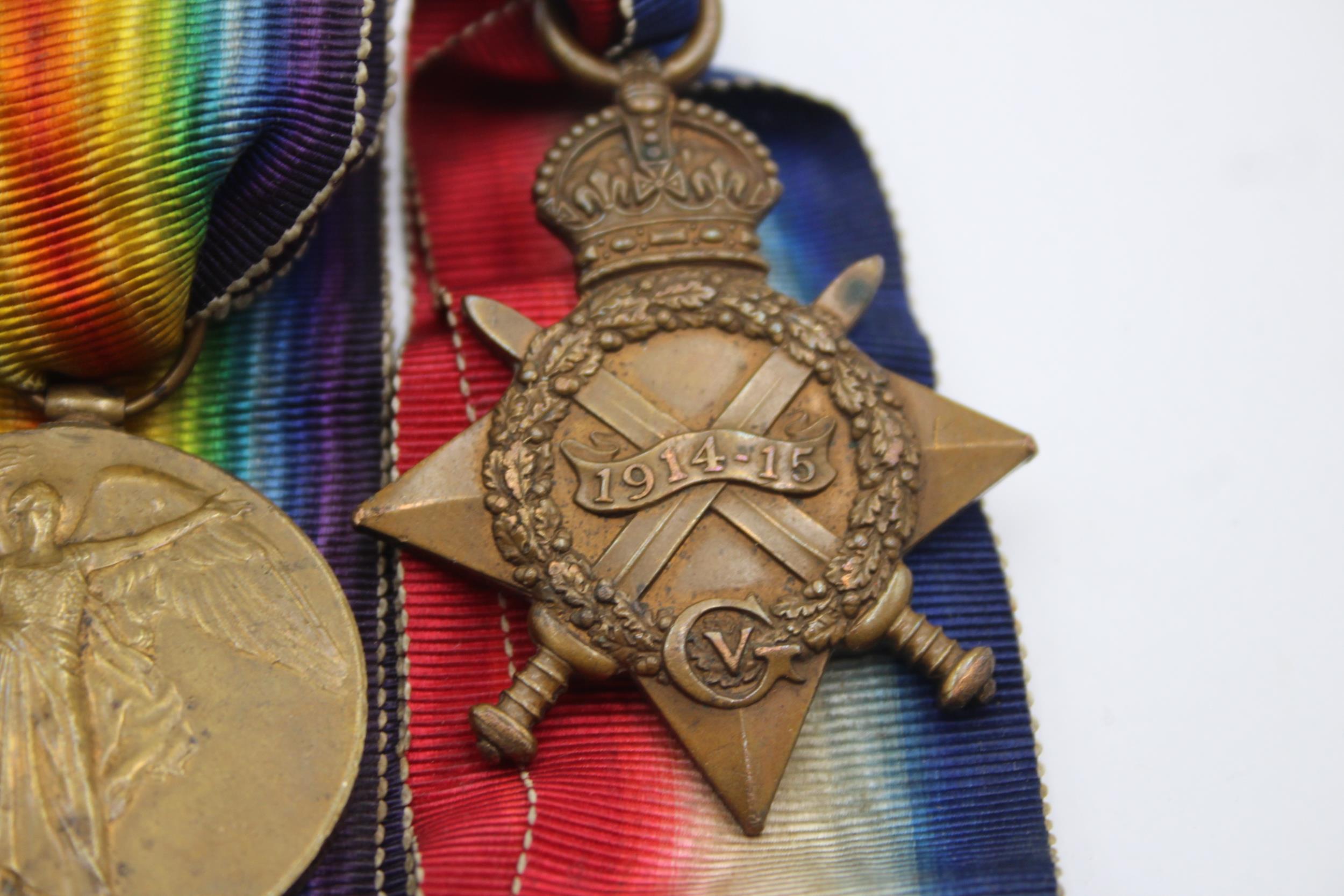 WW1 1914-15 Star Trio w/ Original Ribbons To 23968 PTE SHT A?.J Nolan Liverpool // In antique - Image 3 of 5