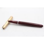 Vintage PARKER 51 Burgundy FOUNTAIN PEN w/ Rolled Gold Cap WRITING // Vintage PARKER 51 Burgundy