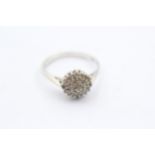 9ct White Gold Diamond Paved Round Cluster Ring (2.3g) Size O