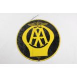 Vintage Automobilia Circular AA Enamel Sign By FRANCO // Vintage Automobilia Circular AA Enamel Sign