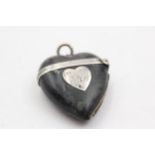 Antique Victorian 1897 London STERLING SILVER Heart Shaped Vesta Case (22g) // w/ Engraved Cartouche