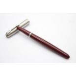 Vintage PARKER 51 Burgundy FOUNTAIN PEN w/ Brushed Steel Cap WRITING // Vintage PARKER 51 Burgundy