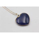 15ct Gold Sodalite Heart Pendant On 9ct Gold Chain Necklace (7.5g)