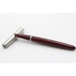 Vintage PARKER 51 Burgundy FOUNTAIN PEN w/ Brushed Steel Cap WRITING // Vintage PARKER 51 Burgundy